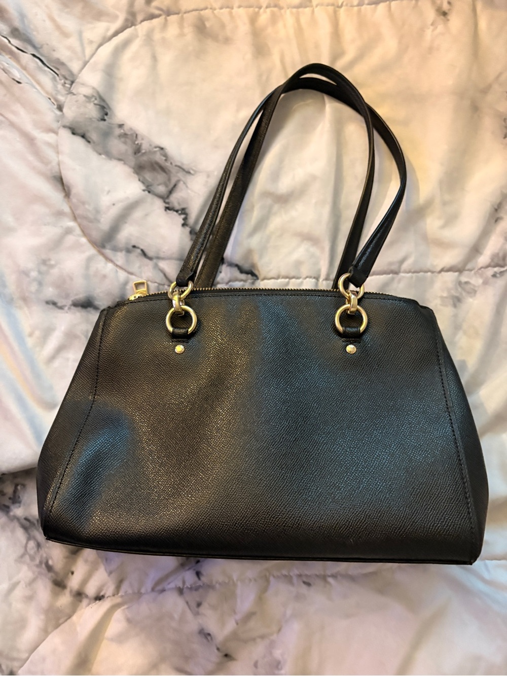 Coach Black Leather Purse with Gold Hardware - Picture 6 of 9